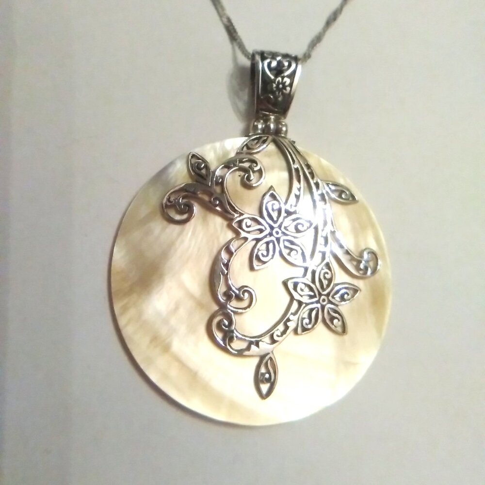 Golden Mother of Pearl Pendant